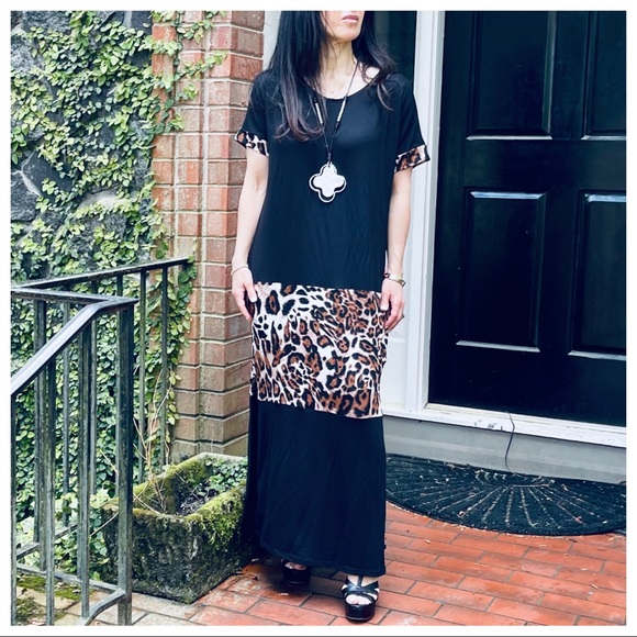 Color block loose fit side pockets maxi dress - Picture 8 of 9